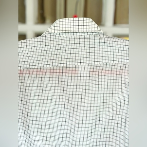 Arrow Kent Men’s Size 16 Short Sleeve White w/Black & Grey Checkered Plaid Shirt - Picture 3 of 9